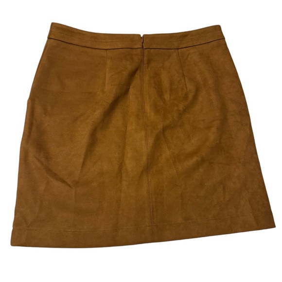 NWT Size 10 Women’s LOFT Suede Tan Brown Short Mini Skirt - Picture 2 of 3